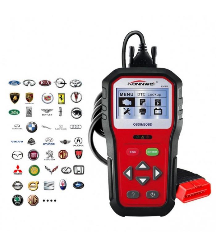 Επαγγελματικό διαγνωστικό Αυτοκινήτου Scanner για όλα τα αυτοκίνητα, πρωτόκολλο OBD II, Auto Code Reader Scanner, Konnwei KW818